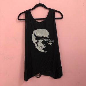 Flowy skull tank top